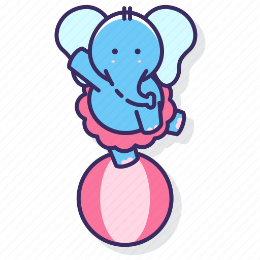Elephant, performance, balancing act, performing arts icon - Download on Iconfinder