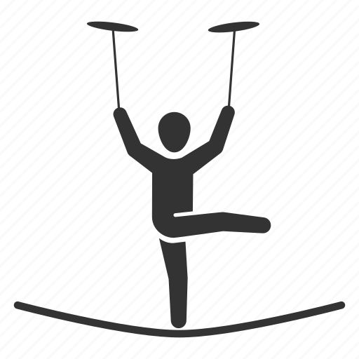 Acrobatic, funambulist, plate spinning, tightrope walker, trapeze, circus, performance icon - Download on Iconfinder