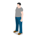 male, man, standing, avatar, person, profile, user