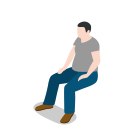 male, man, sitting, avatar, human, person, user
