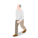 male, man, walking, avatar, human, person, user, old man