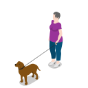 dog, female, standing, woman, avatar, human, person, user