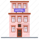 commercial building, hostel, hotel, inn, motel, residential building