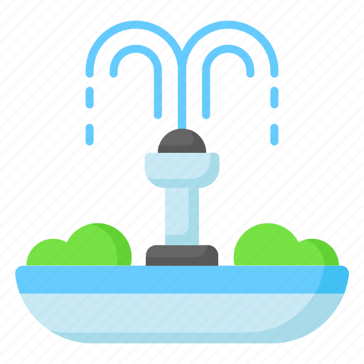 Fountain, water, sprinkler, aqua, liquid, spout, decoration icon - Download on Iconfinder