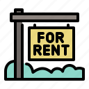 for rent, real estate, sign, business, city