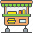 cart, fast, food, shop, stall, stand, street