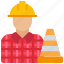 construction, manager, management, cone, avatar 