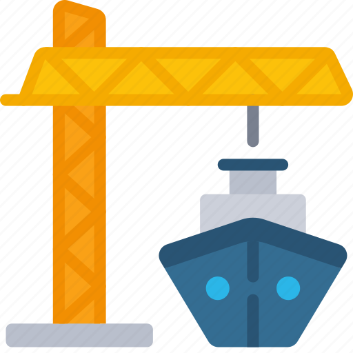 Crane, with, boat, machinery, vehicle icon - Download on Iconfinder