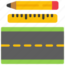 road, design, pencil, ruler