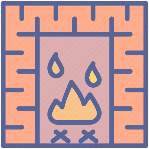 Fireplace, fire, warm, winter, xmas, christmas, fireside icon - Download on Iconfinder
