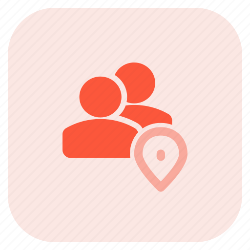 Location, pin, map, multiple user icon - Download on Iconfinder