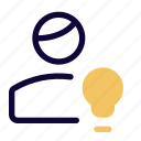 idea, single user, bulb, think