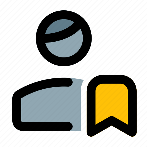 Bookmark, tag, ribbon, single man icon - Download on Iconfinder