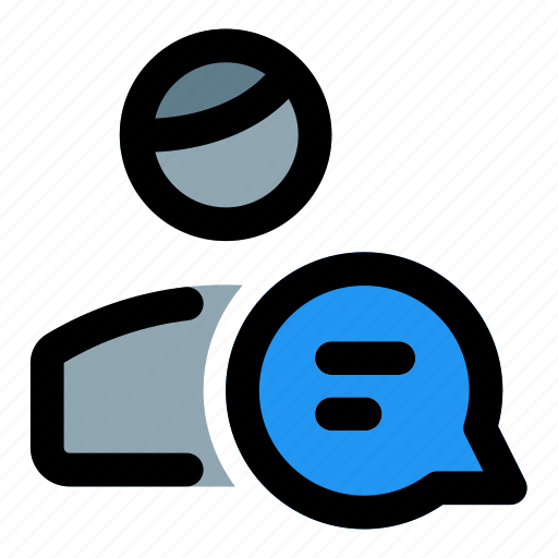 Chat, chat bubble, message, single man icon - Download on Iconfinder