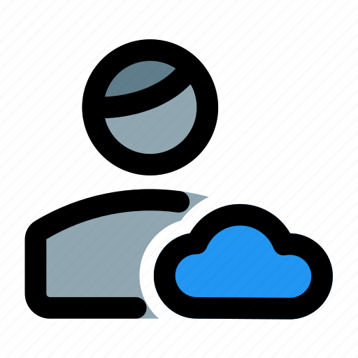 Cloud, data, storage, single man icon - Download on Iconfinder
