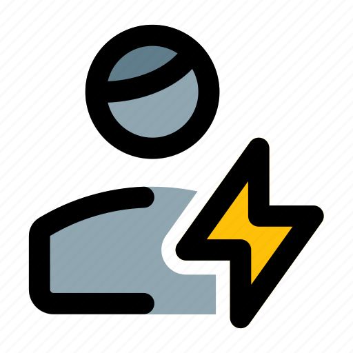 Flash, thunder, bolt, single man icon - Download on Iconfinder
