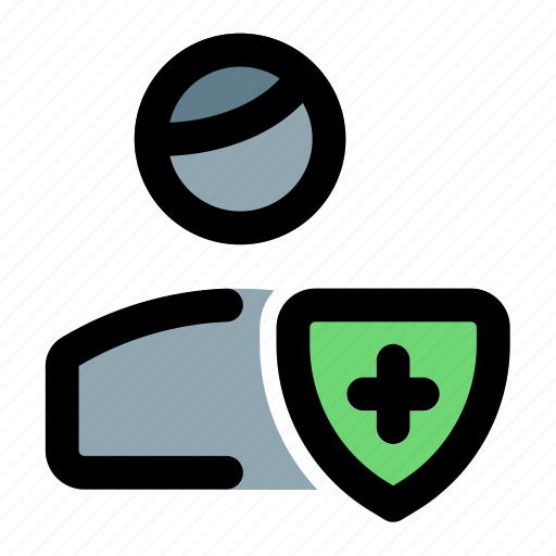 Shield, security, protection, single man icon - Download on Iconfinder