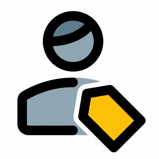 Tag, label, badge, single man icon - Download on Iconfinder