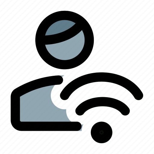 Wifi, internet, wireless, single man icon - Download on Iconfinder