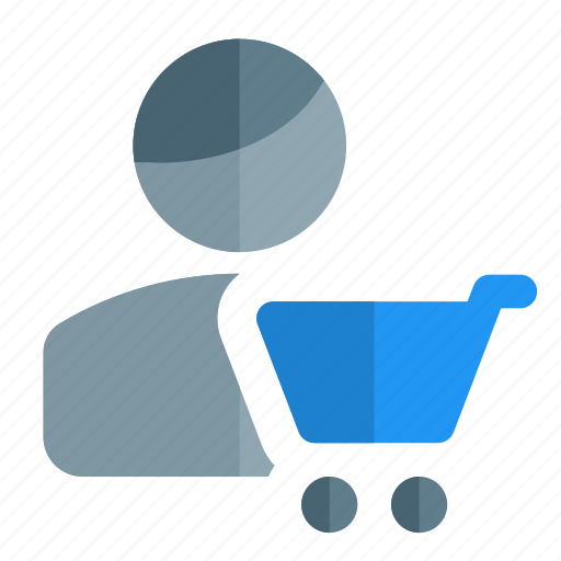 Cart, trolley, single man, shopping icon - Download on Iconfinder
