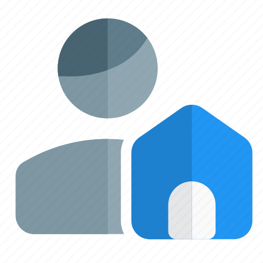 Home, house, single man, structure icon - Download on Iconfinder
