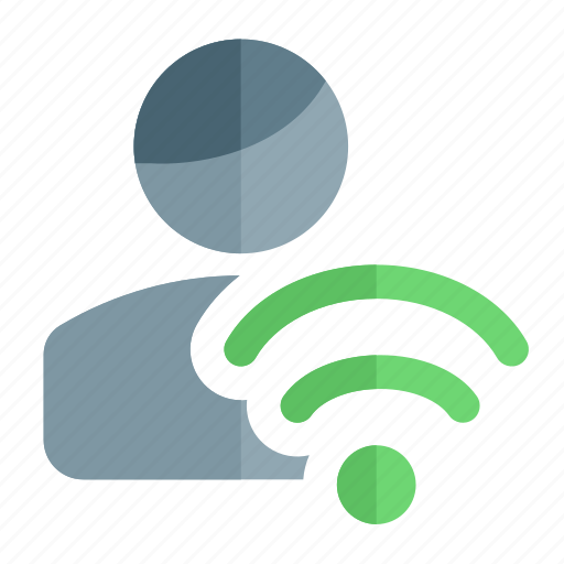 Wifi, internet, single man, connection icon - Download on Iconfinder