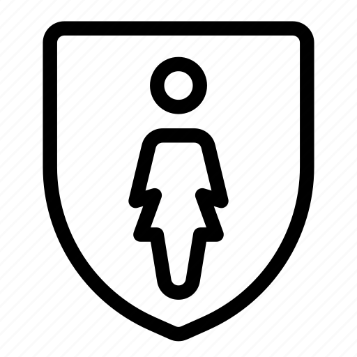 Single, woman, protect, shield icon - Download on Iconfinder