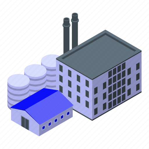 Business, cartoon, computer, factory, isometric, recycle, water icon - Download on Iconfinder