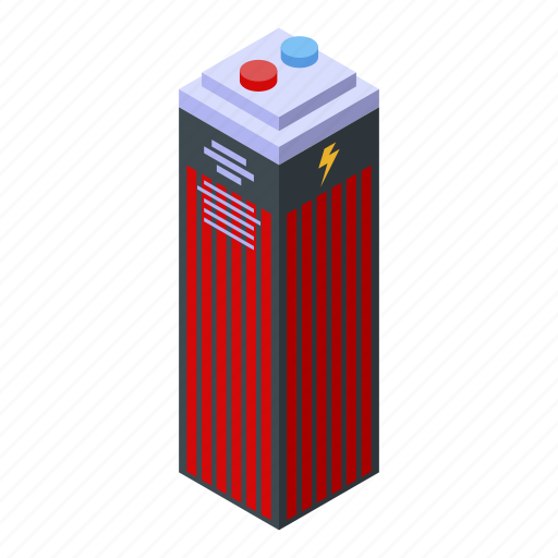 Battery, business, car, cartoon, clean, energy, isometric icon - Download on Iconfinder