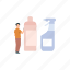 detergent, bottle, shower, boy, standing 
