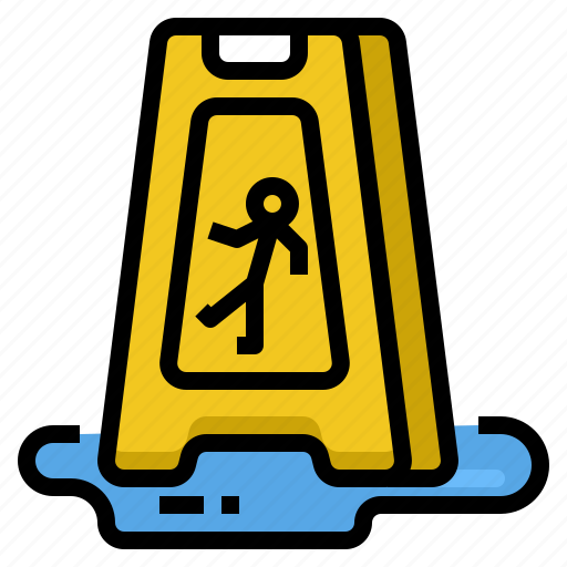 Caution, cleaning, floor, sign, slippery, wet icon - Download on Iconfinder
