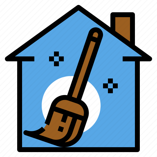 Broom, clean, cleaning, house, maid, service icon - Download on Iconfinder