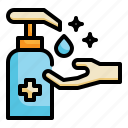 gel, wash, hand, bottle, cleaning icon