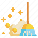 broom, clean, cleaning icon