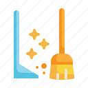 broom, dustpan, clean, cleaning icon, laundry, wash