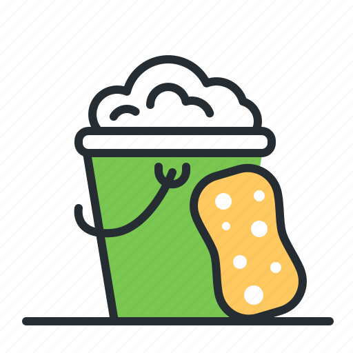 Bucket, chore, cleaning, sponge icon - Download on Iconfinder