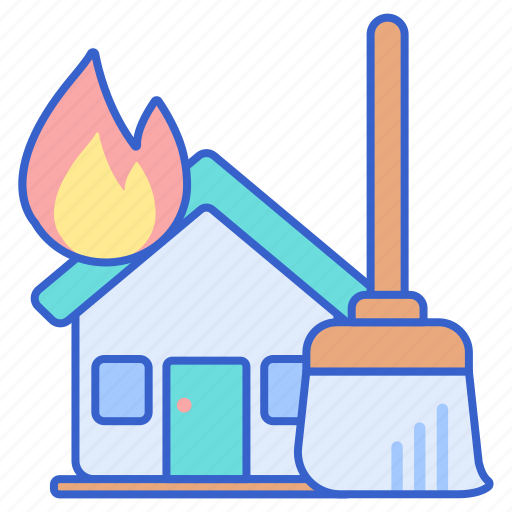 Fire, damage, cleaning, house icon - Download on Iconfinder