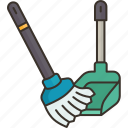broom, dustpan, sweeping, cleaning, home
