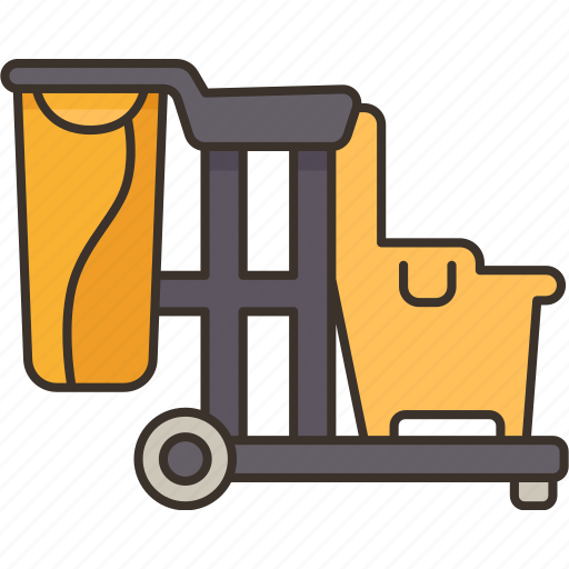 Cleaning, cart, housekeeper, equipment, supplies icon - Download on Iconfinder