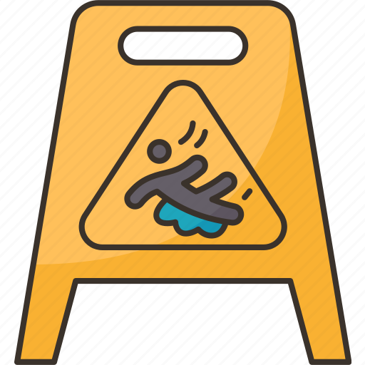 Slippery, sign, caution, wet, floor icon - Download on Iconfinder