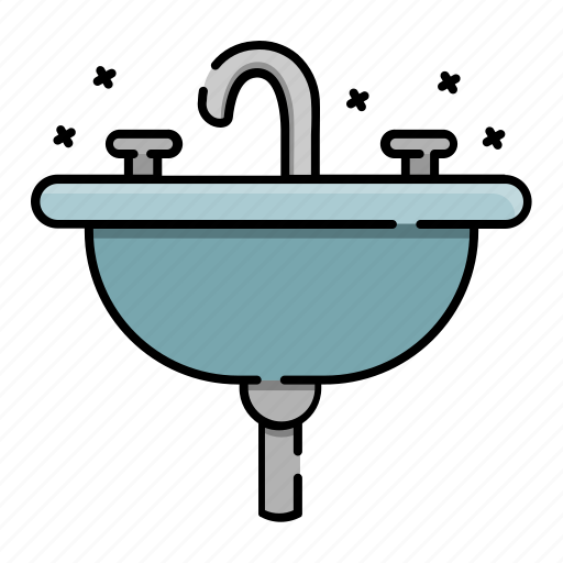 Bathroom, clean, cleaning, restroom, sink, toilet, wash icon - Download on Iconfinder