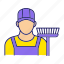 cleaner, cleaning, janitor, occupation, profession, service, sweeper 