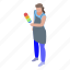 business, cartoon, cleaning, hand, isometric, service, woman 