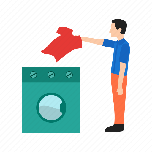 Cleaning, clothing, home, laundry, machine, man, washing icon - Download on Iconfinder