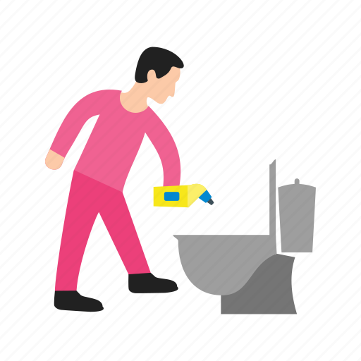 Bathroom, cleaning, home, man, rag, tap, water icon - Download on Iconfinder