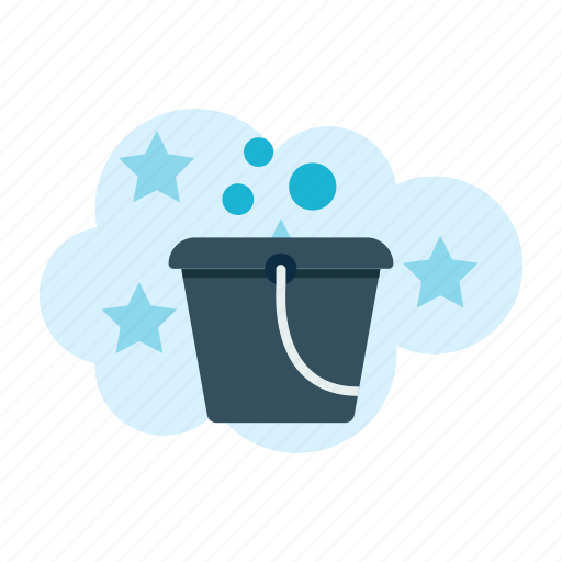 Bucket, filled, handle, laundry, plastic, soap, washing icon - Download on Iconfinder