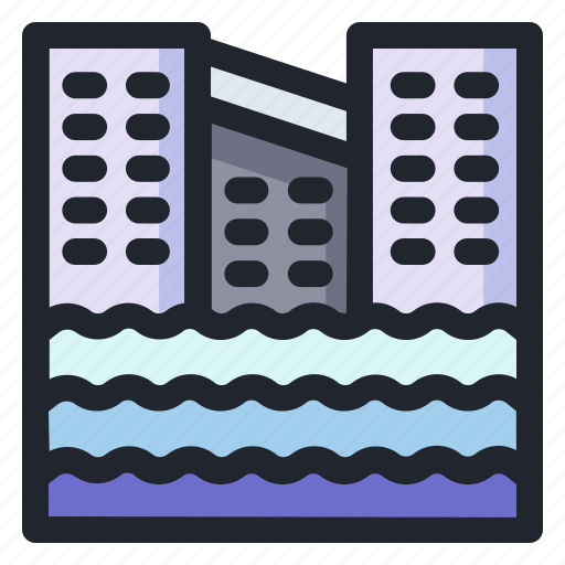Flood, disaster, global warming, climate change, ecology icon - Download on Iconfinder