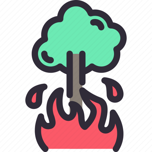 Burning, fire, tree, disaster, nature icon - Download on Iconfinder