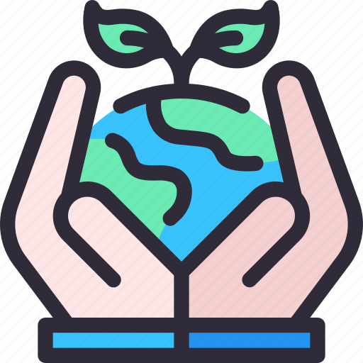 Save, world, hand, plant, environment icon - Download on Iconfinder