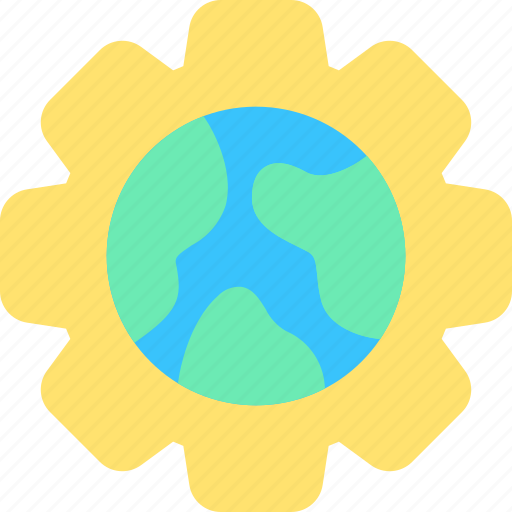 Gear, setting, earth, world, cogwheel icon - Download on Iconfinder